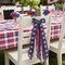 Large Patriotic Front Door Wreath Sash, 8‑Ribbon Red White Blue Star Bow with Metal Clip, Wired Edge Americana Decor for 4th of July & Memorial Day